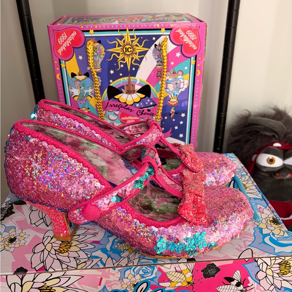 Irregular Choice Pink Glitter Heels💖